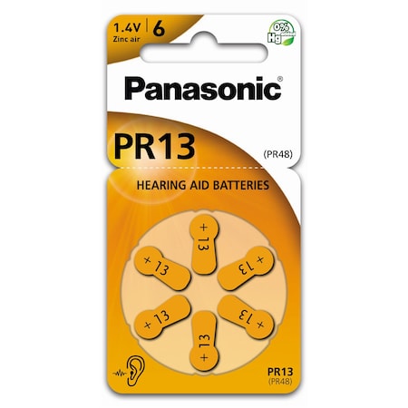Panasonic Zine Air PR13 Size 13 Ultra-Compact Lightweight Hearing Aid Battery PR13